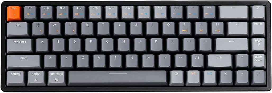 کیبورد مکانیکی بی سیم از برند کیکرون مدل keychron k6 68-key با نور پس زمینه RGB (Brown Switch)