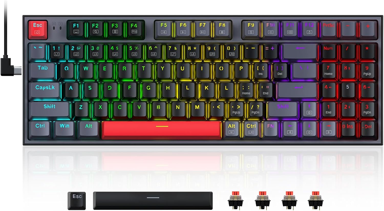 کیبورد گیمینگ مکانیکی ردراگون مدل Redragon KITAVA K636...