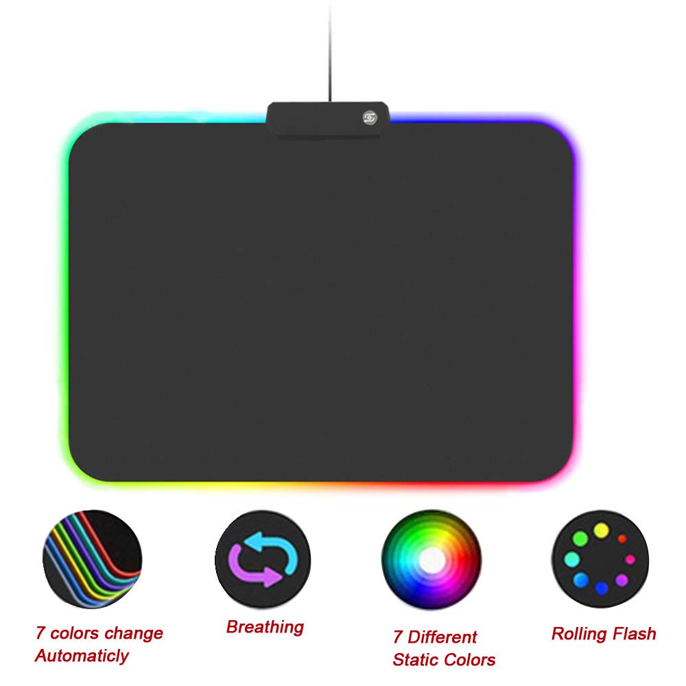 ماوس پد گیمینگ ساده RGB دار سایز 30×25