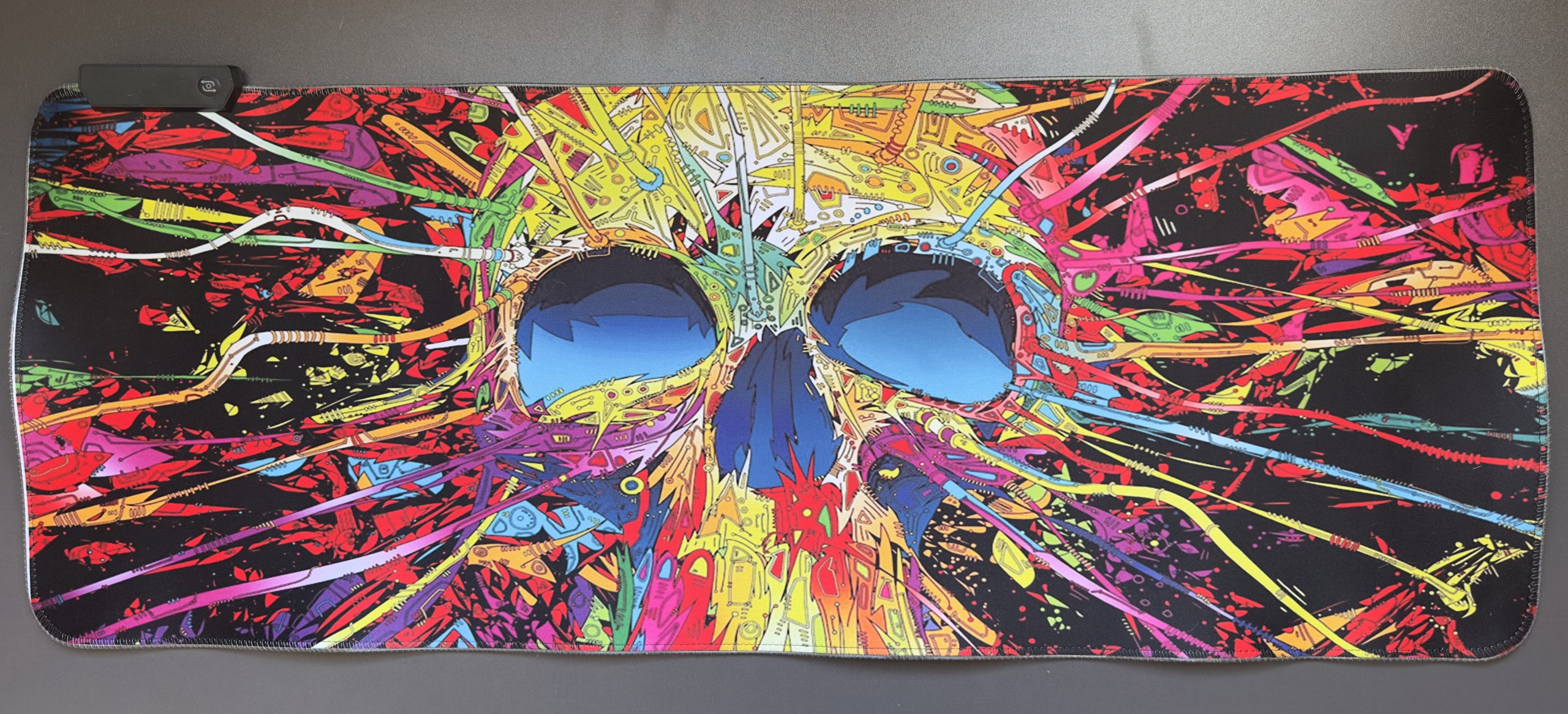 پد ماوس و کیبورد RGB طرح جمجمه سایز 80×30